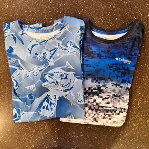 Columbia SPF Long Sleeve Shirts kids boys size XL 18-20 - 2 SHIRTS Like New!